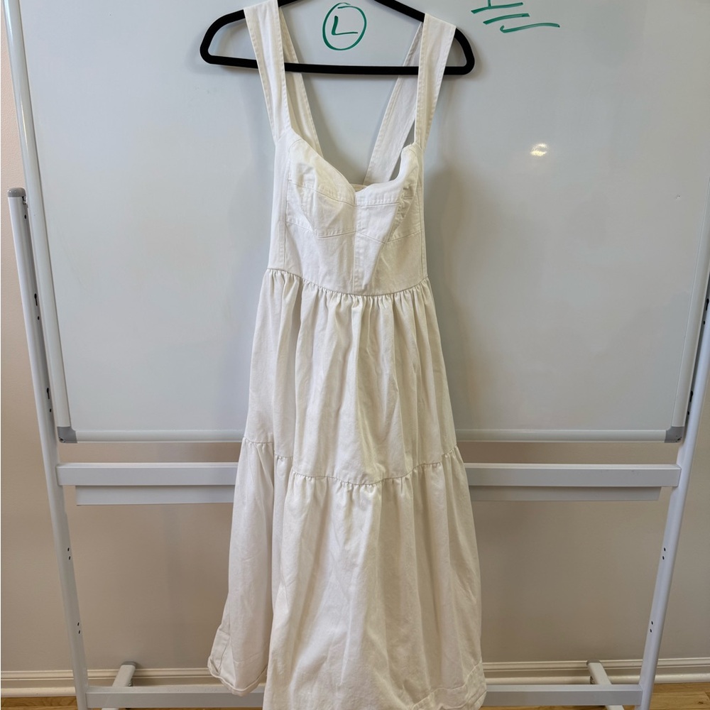 Anthropologie White Tiered Maxi Sundress